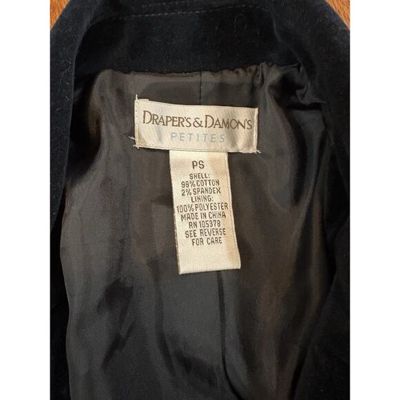 Drapers‎ & Damon’s Velvet Blazer Dark Blue PS Dark Academia Fall Winter Holiday - Picture 10 of 14